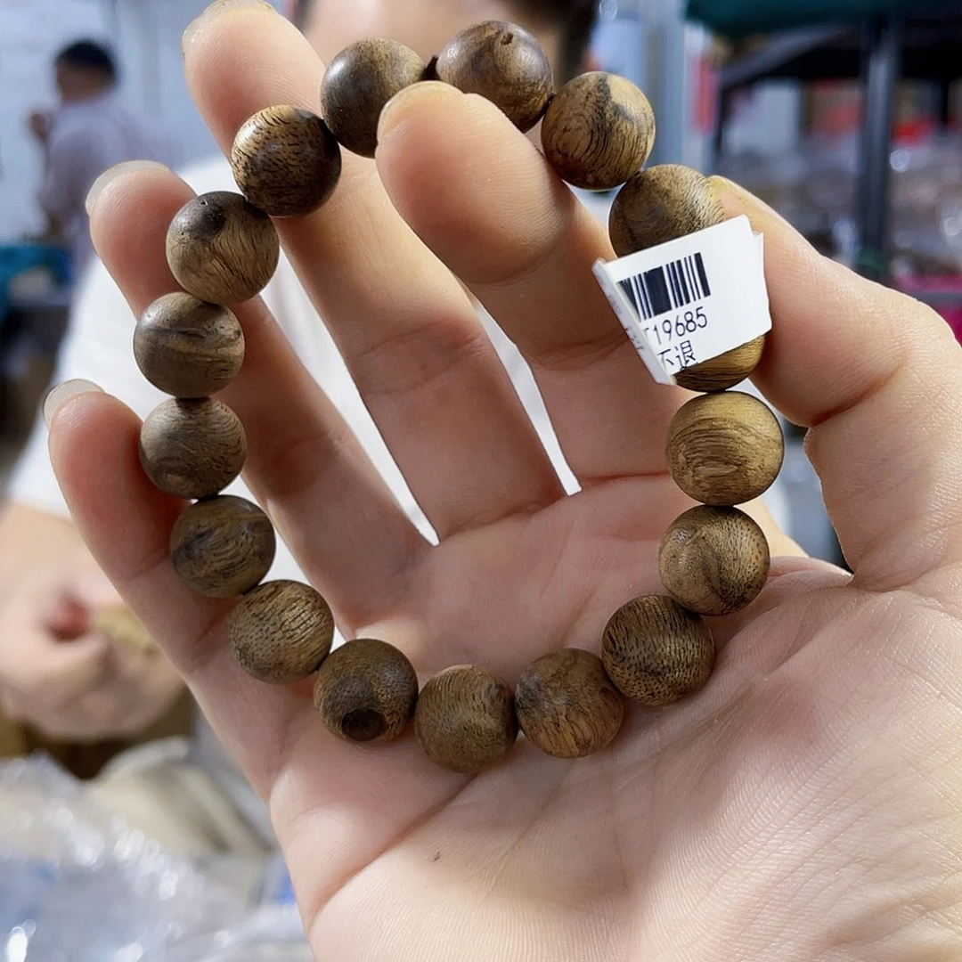 手串沉香万***意芽庄红土圆珠单圈1.2/11克多样性发一