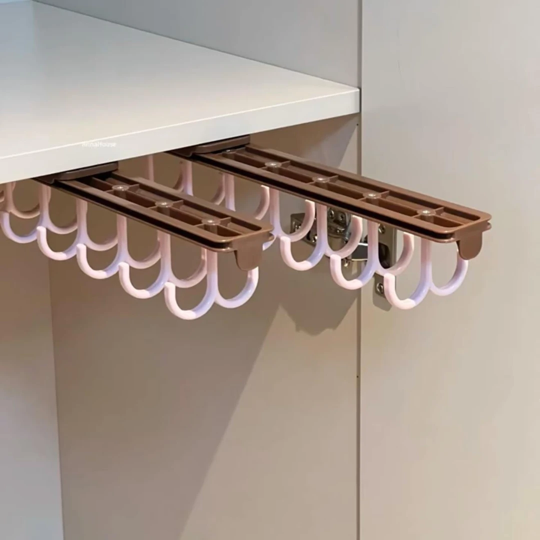 伸缩衣架衣柜滑轨抽拉式衣架内衣内裤吊带文胸挂钩多功能收纳挂架