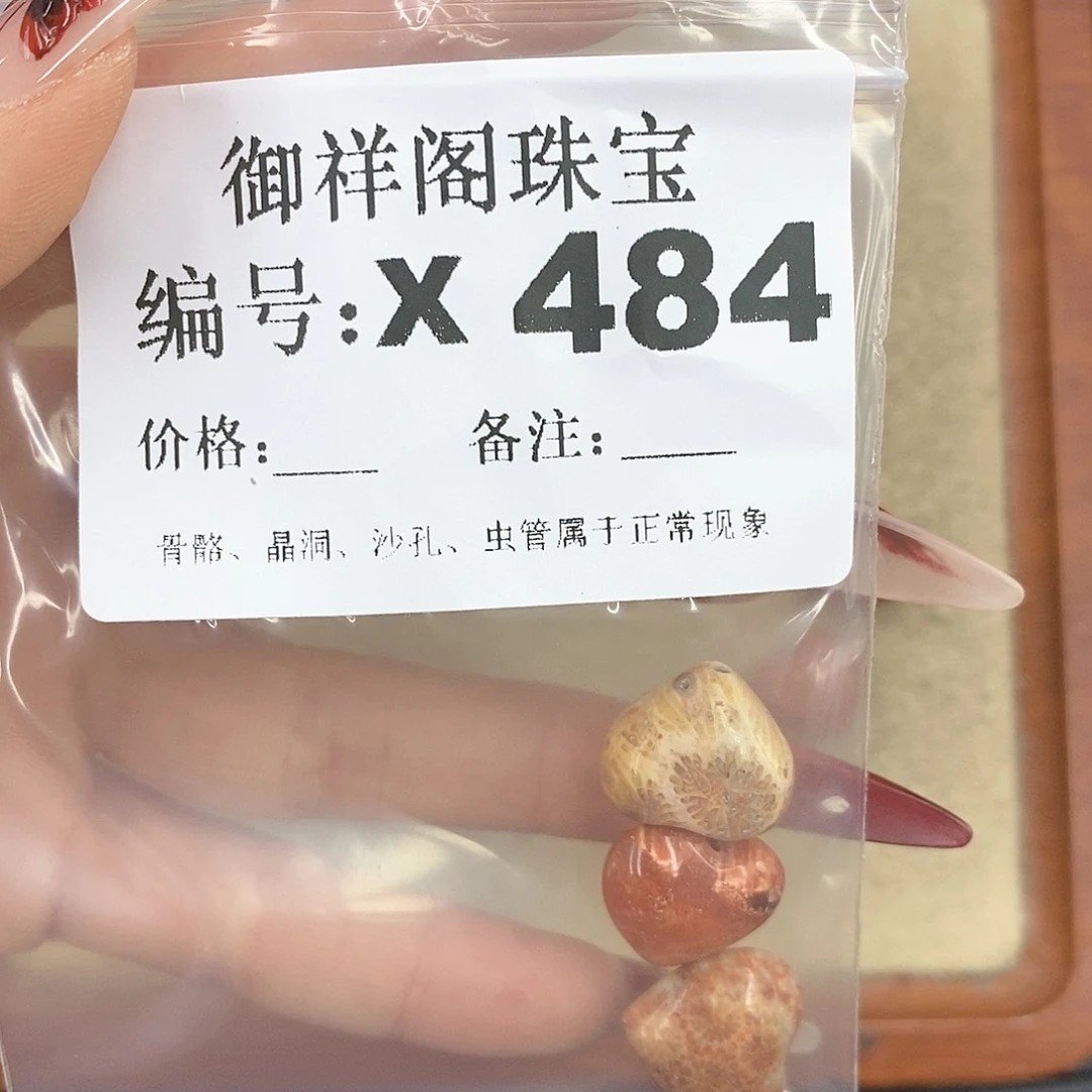 硅化珊瑚（珊瑚玉）颈饰未镶嵌戏*