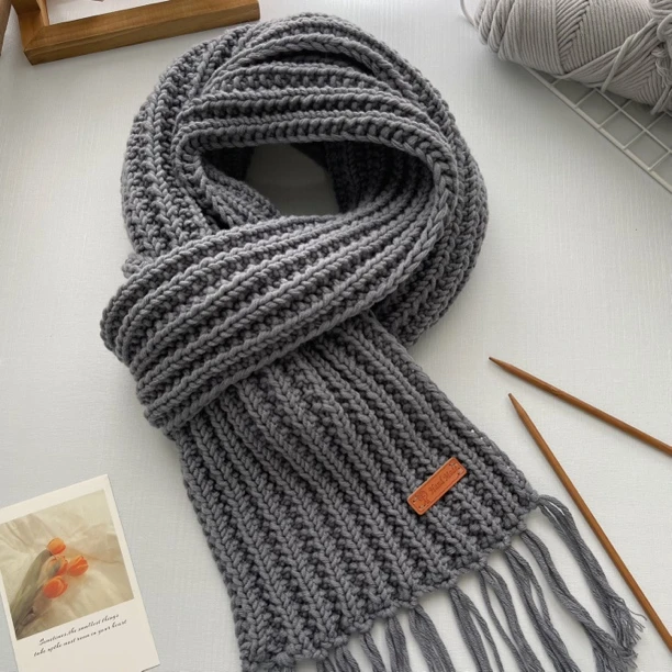 相思扣围巾毛线手工编织diy材料包送男女友情侣冬季保暖礼物