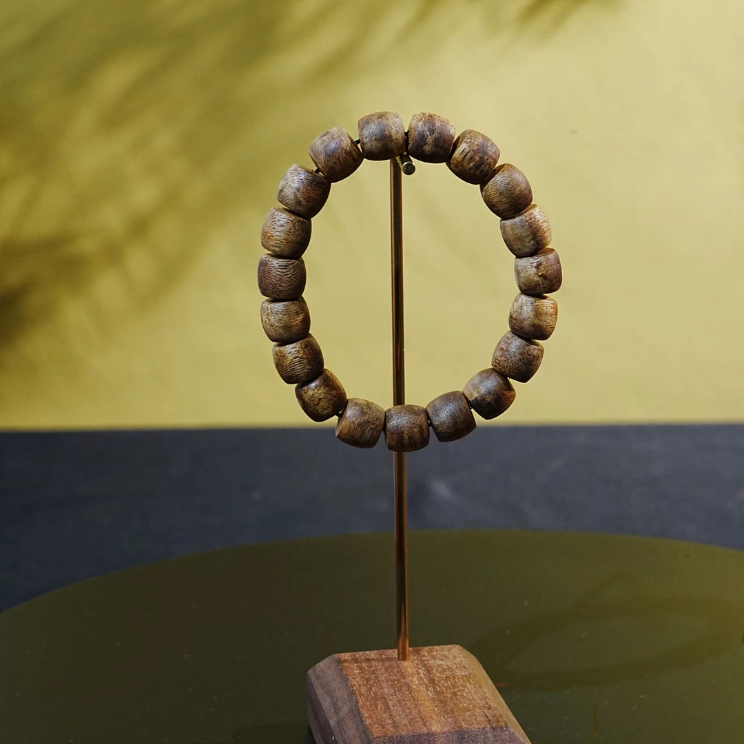 越南金丝虎斑棋 老料沉香 桶珠手串1.09x1.01cm8.07g 250909051 B