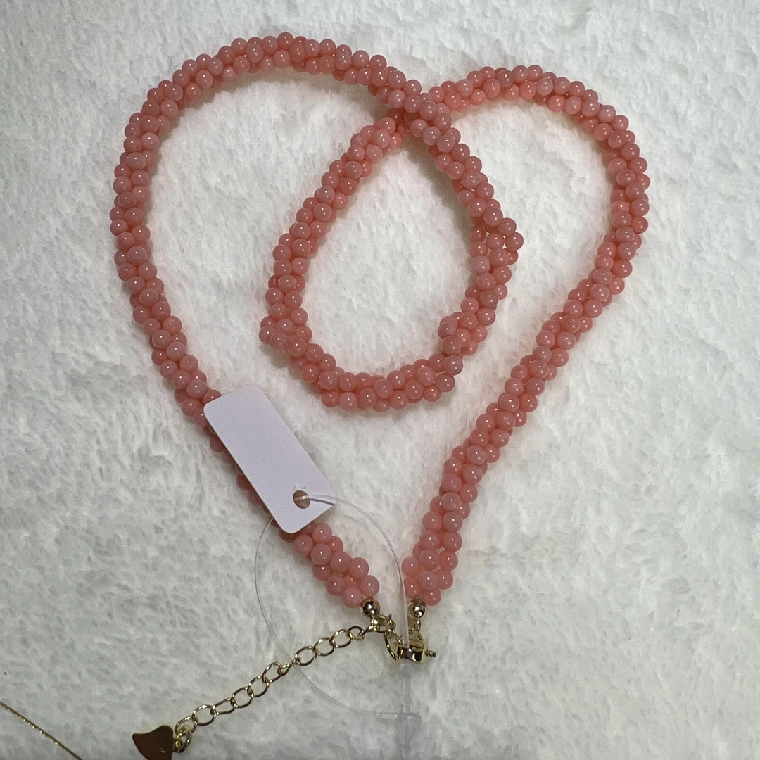 天然珊珊莫莫料天使之肌橘粉色系手环