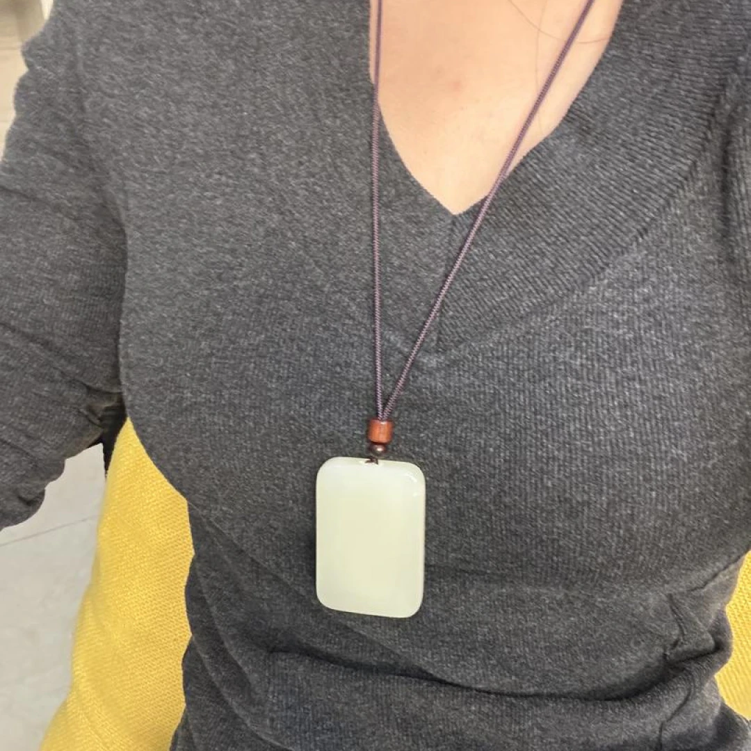 {新粉福利}4*6天然青海无事牌手工白色时尚百搭