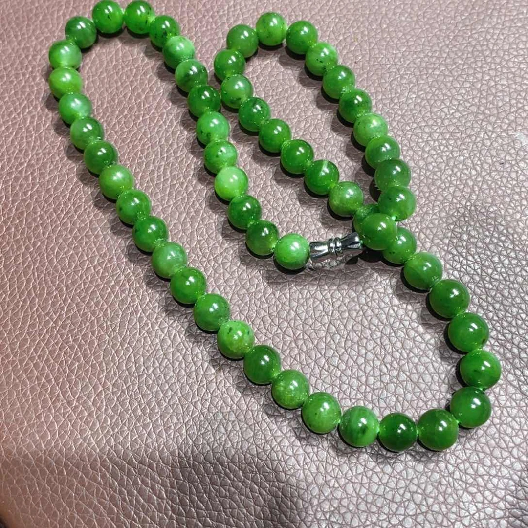 和田玉（碧玉）颈饰银S925镶嵌