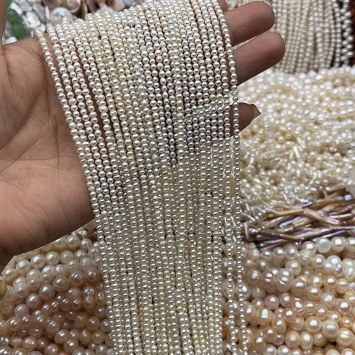 玛瑙/玉髓未镶嵌珠宝半成品一条2.5mm左右珍珠