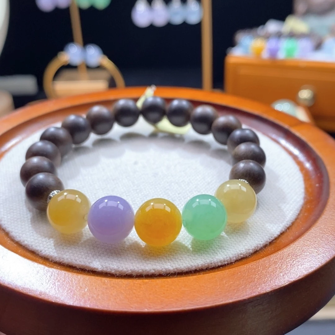 翡翠未镶嵌吊坠(不含链)翡翠浓彩色手串卡10