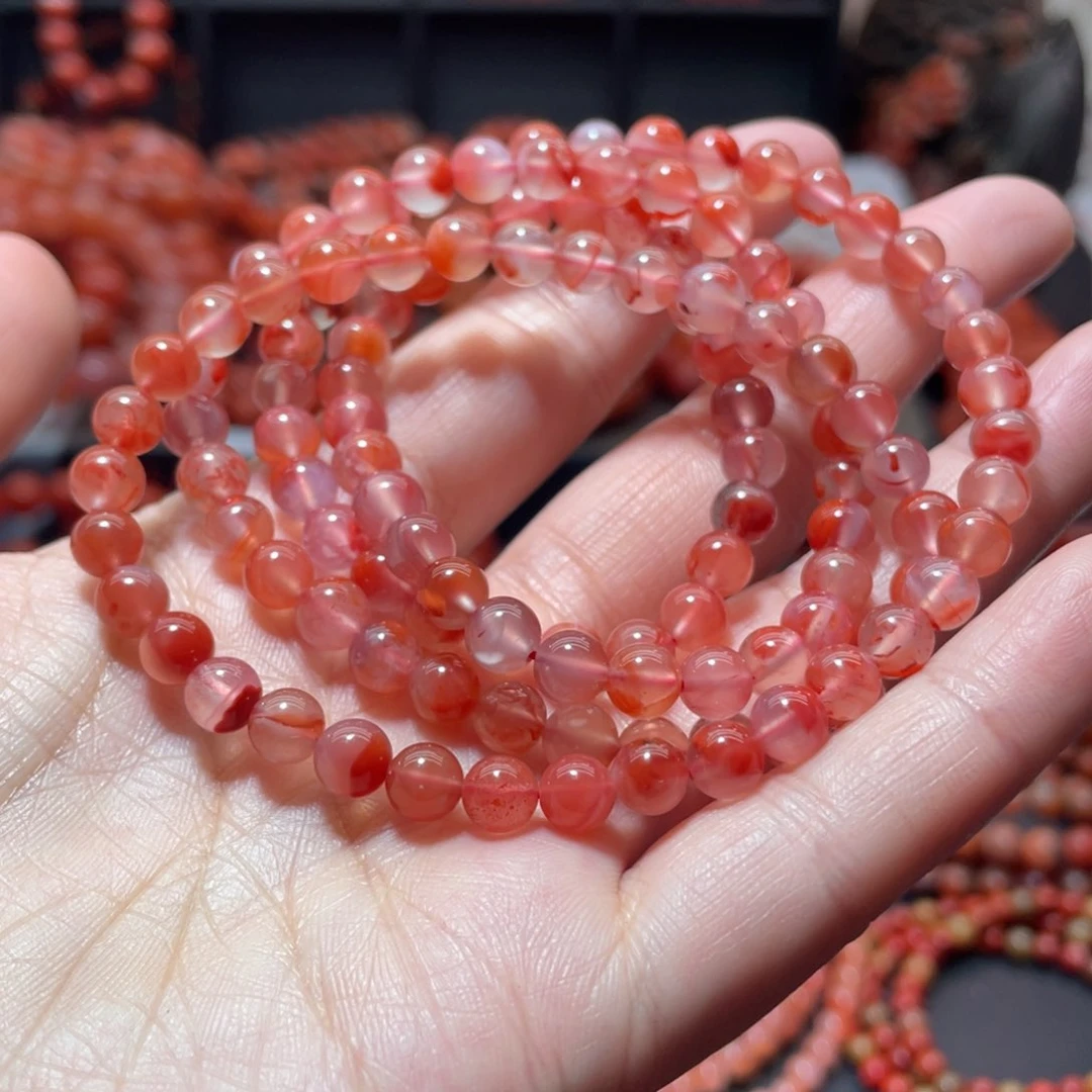 南红玛瑙手链未镶嵌花*完