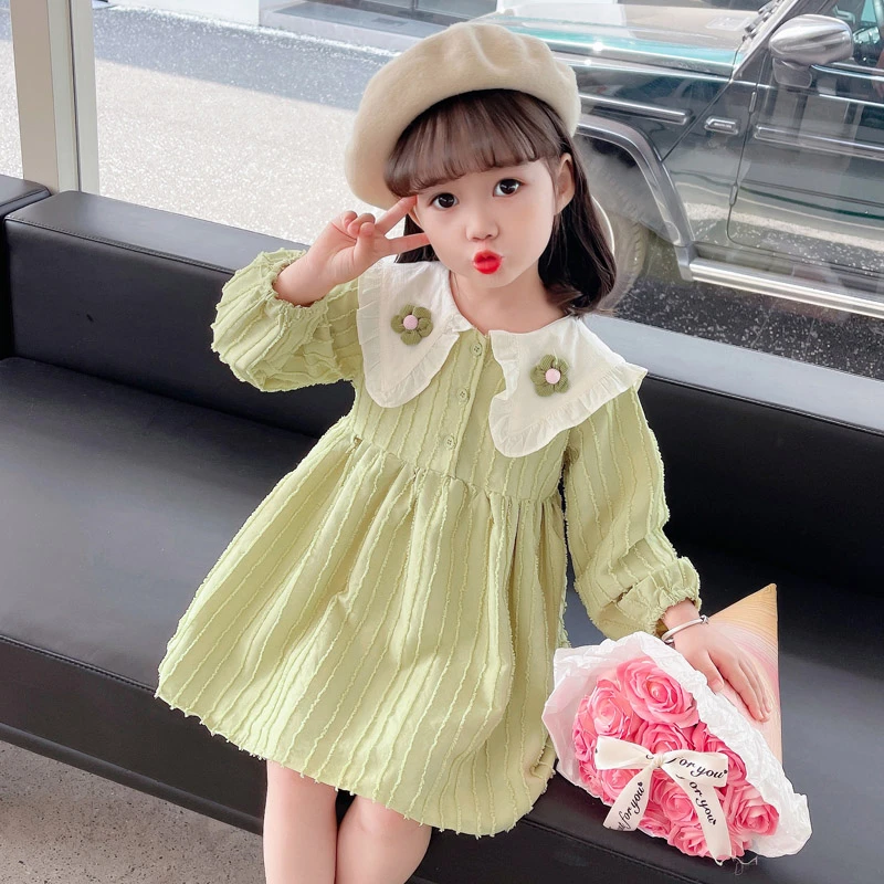 女童春秋薄款连衣裙儿童长袖小女孩公主裙2025新款洋气女宝宝春装