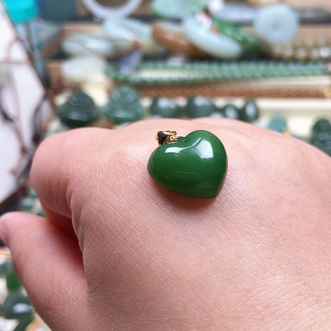 吊坠(不含链)18K金镶嵌和田玉