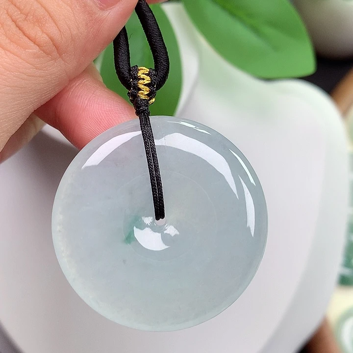 颈饰未镶嵌翡翠平安扣 37.5x6.0mm