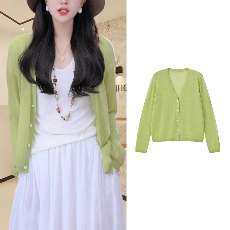 巴厘岛2025春夏春游精纺绵羊毛小清新百搭针织开衫