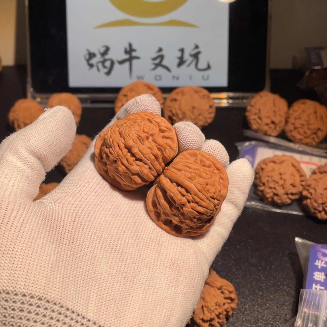 比***鱼把件文玩核桃四座楼 对歪