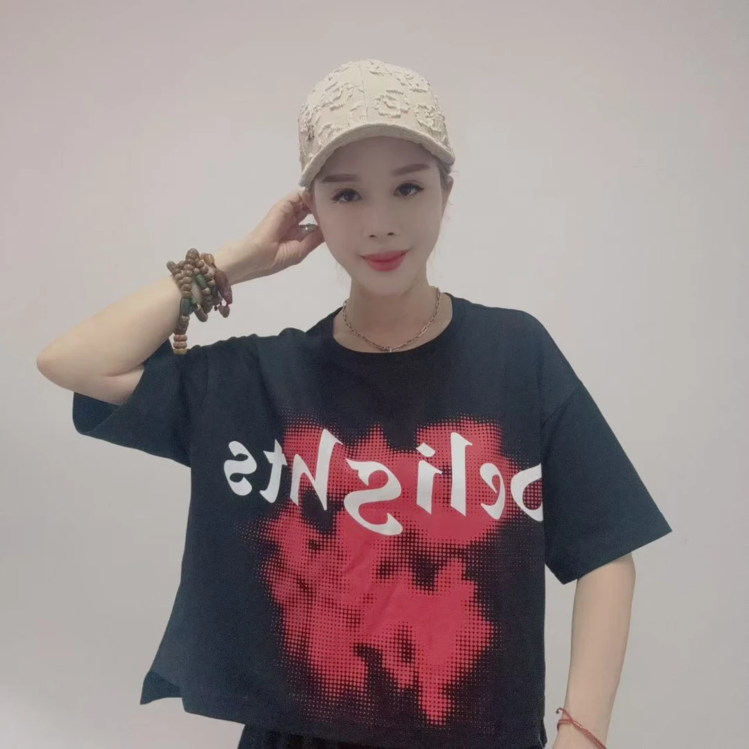 伴月女王0629立体印花圆领短袖宽松型半袖夏季均码T恤时尚休闲