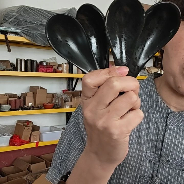 泗水砭石文化馆砭石勺子手把件