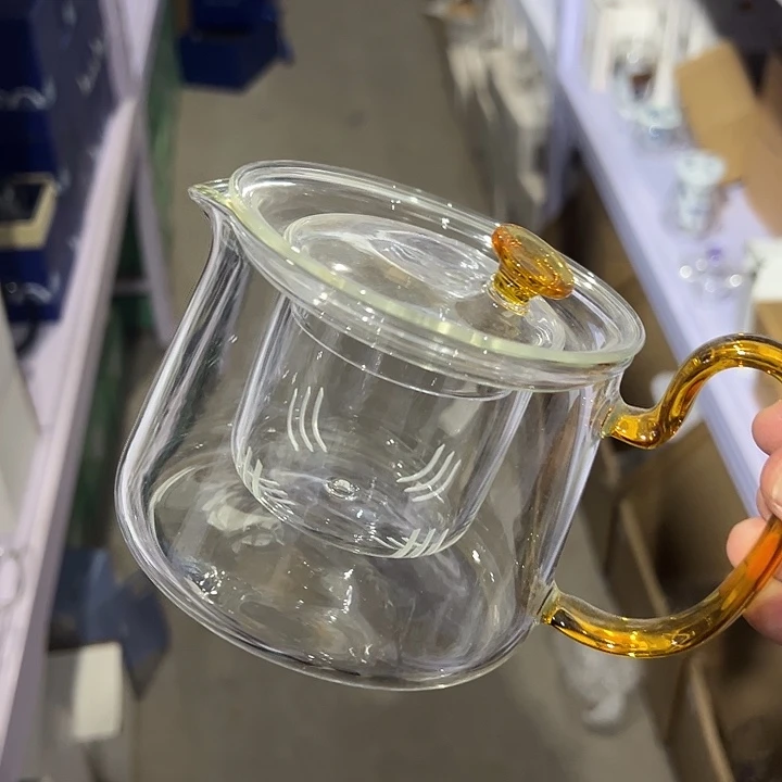 侧把煮茶壶 黄色