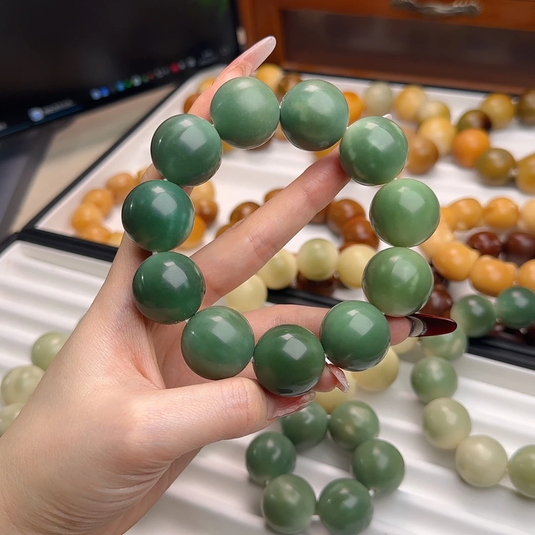 菩提根/象牙果手串卡22干磨圆珠默认微瑕