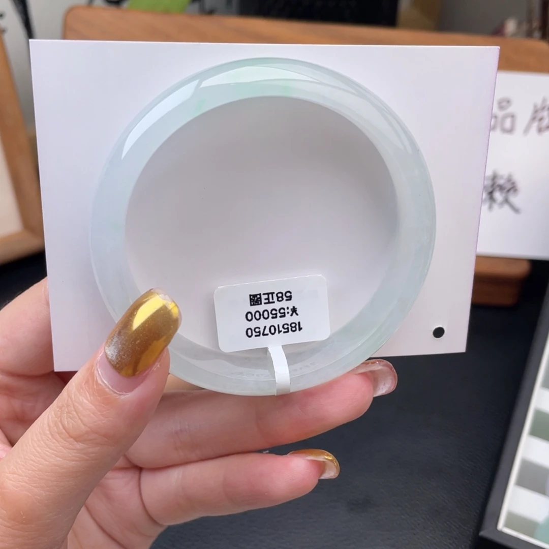 未镶嵌手镯翡翠回流正圈58点翠