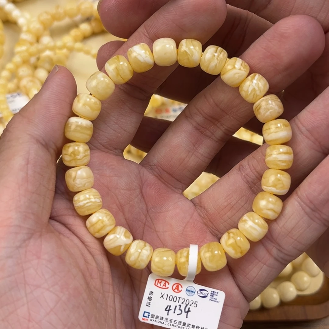 未镶嵌蜜蜡手串虎皮老型手串8.7mm