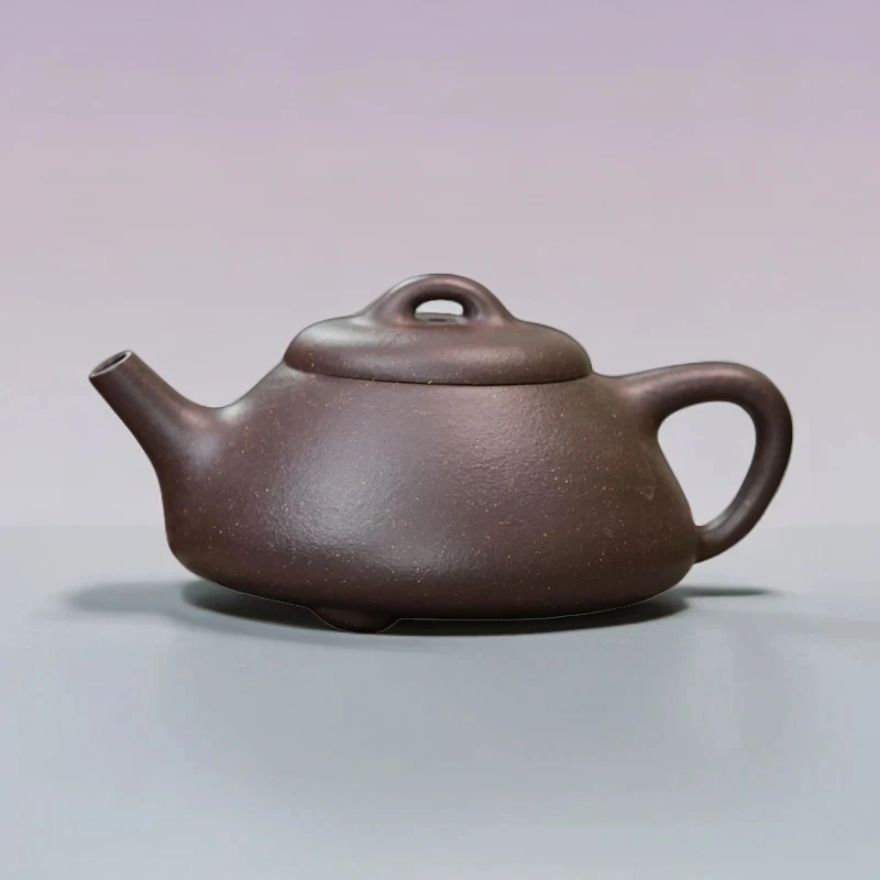 QK宜兴原矿紫砂壶 原矿大水潭天青 曼生石瓢 紫砂壶 大号手制