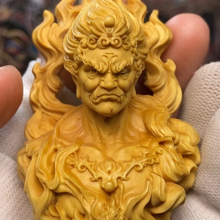 木黄杨木不动明王摆件8公分