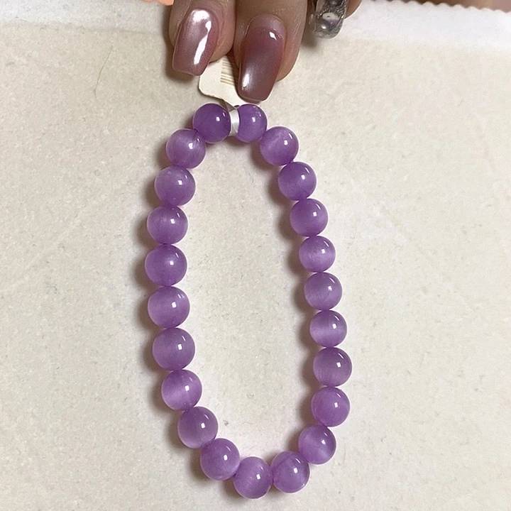 紫锂辉高冰收藏级手串8+锂辉石未镶嵌
