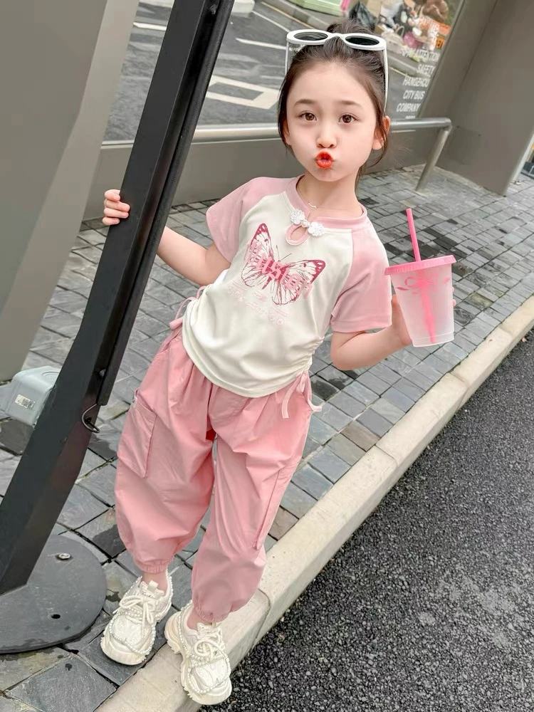 女童套装夏季2025新款洋气夏装短袖儿童宝宝两件套