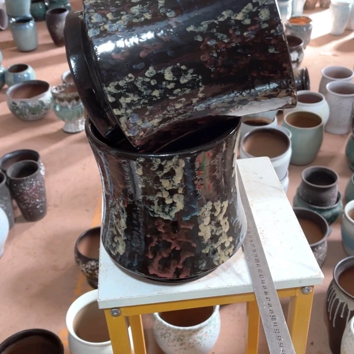 紫砂花盆口径20高度22两只正品