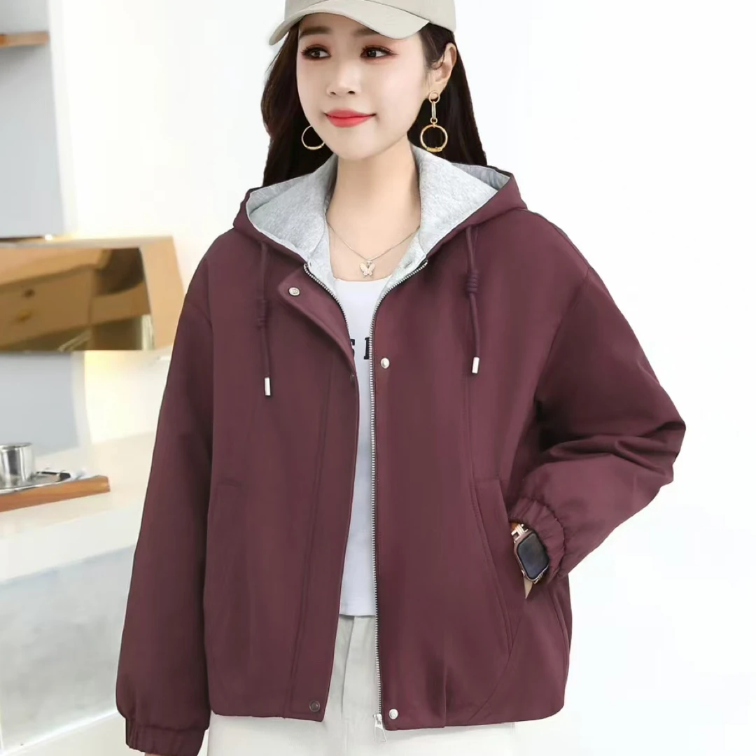 时尚百搭连帽加绒外套8818