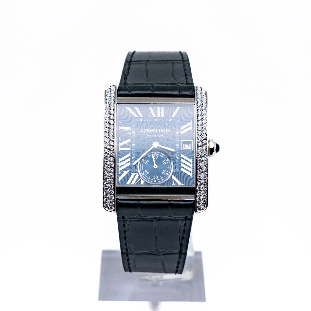 99新 Cartier/卡地亚 坦克WSTA0010 34*44表径 蓝盘后钻男表 单表