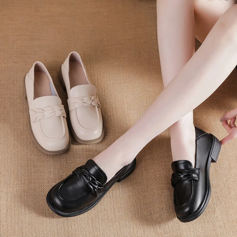 红蜻蜓金典超软休闲女鞋单鞋春秋妈妈软底平底透气百搭乐福鞋皮鞋