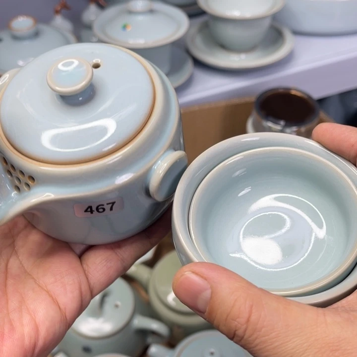 汝州原矿原釉一壶二杯微瑕467