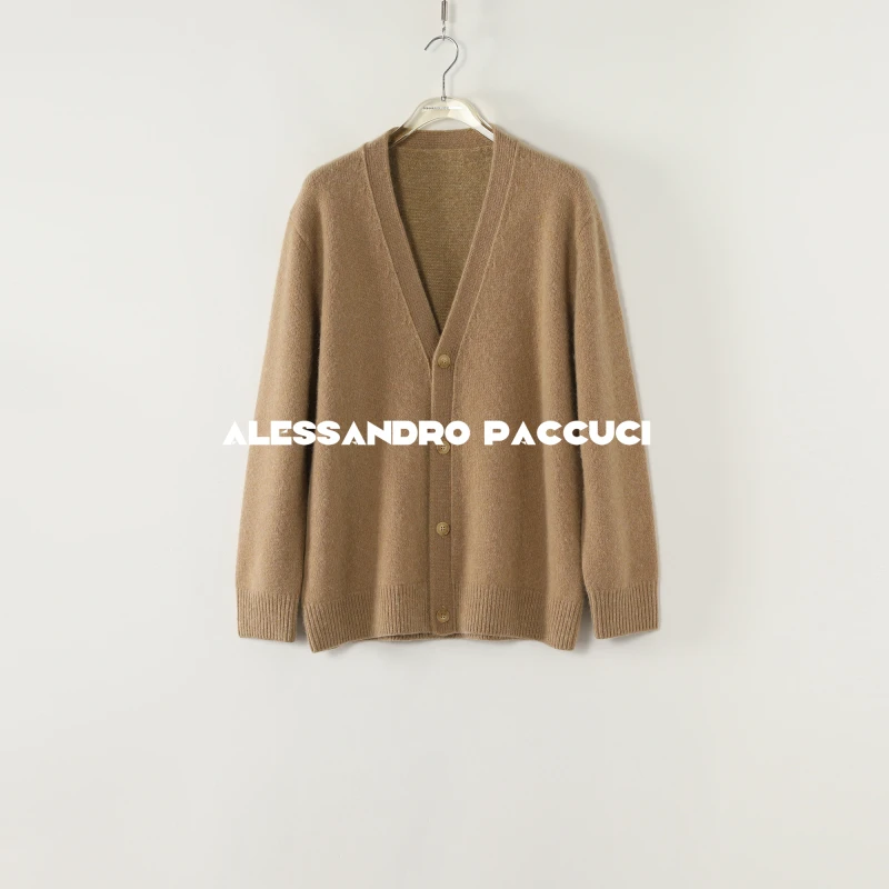 AP洛哥53115SK【暖织】羊毛+羊驼毛+羊绒双纱嘴工艺V领简约开衫