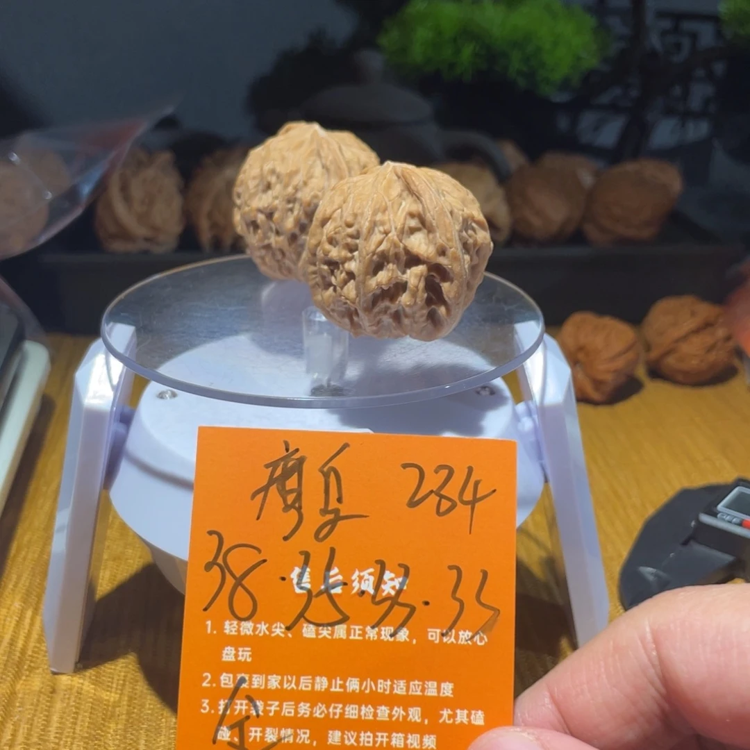 文玩核桃把件38山地磨盘全品红皮234