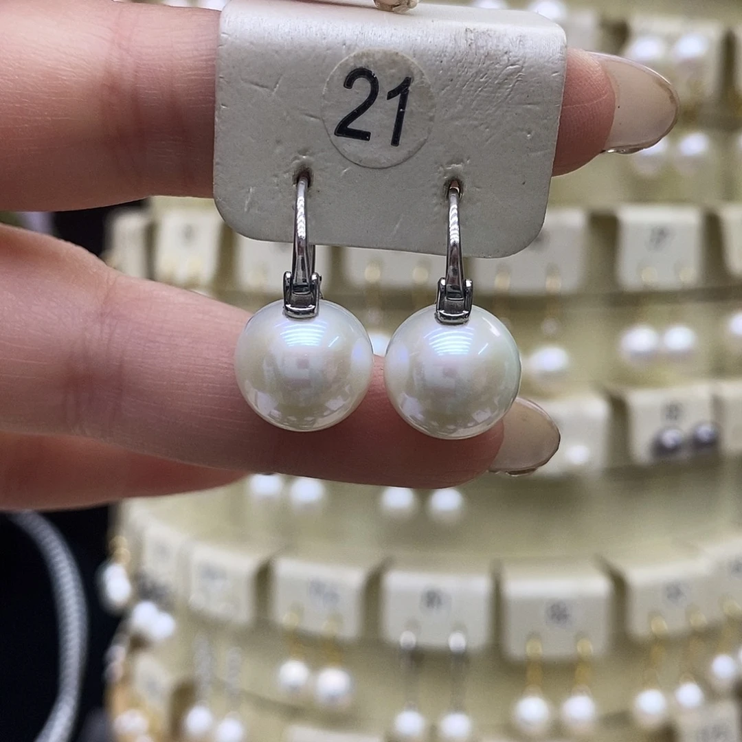 耳饰淡水珍珠银S925镶嵌