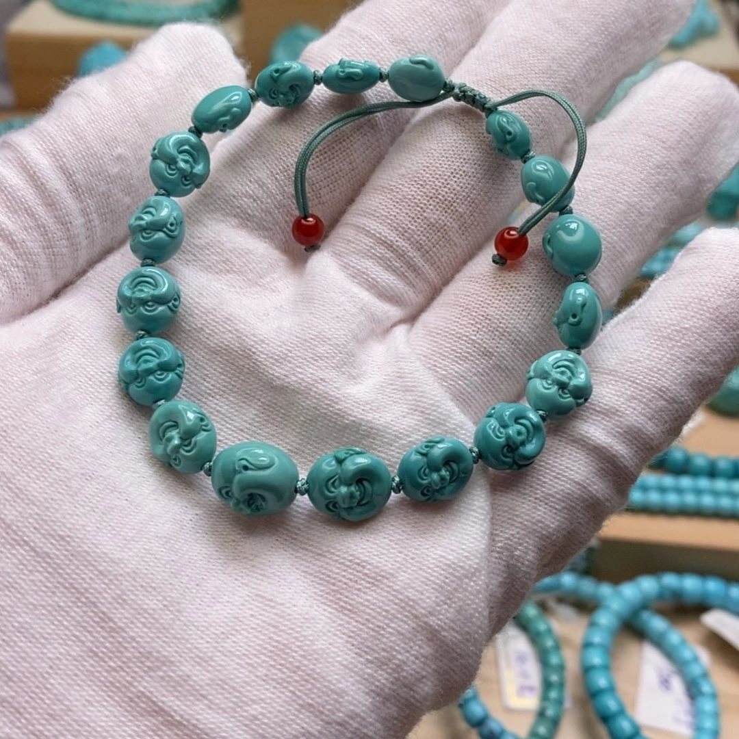 绿松石未镶嵌原矿高瓷无油无科技