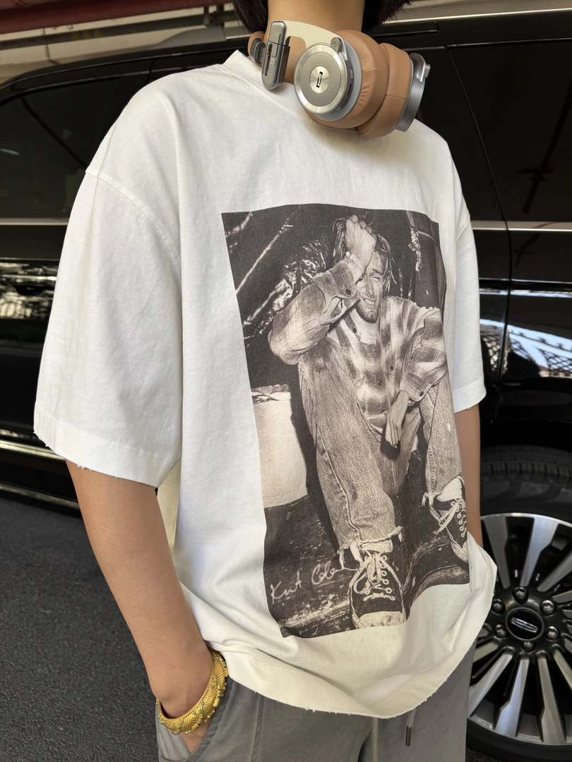 【反转巴黎】R25019杂质风人物头像宽松圆领时尚百搭休闲T王系列