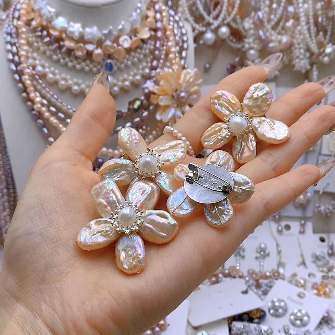 颈饰银S925镶嵌淡水珍珠