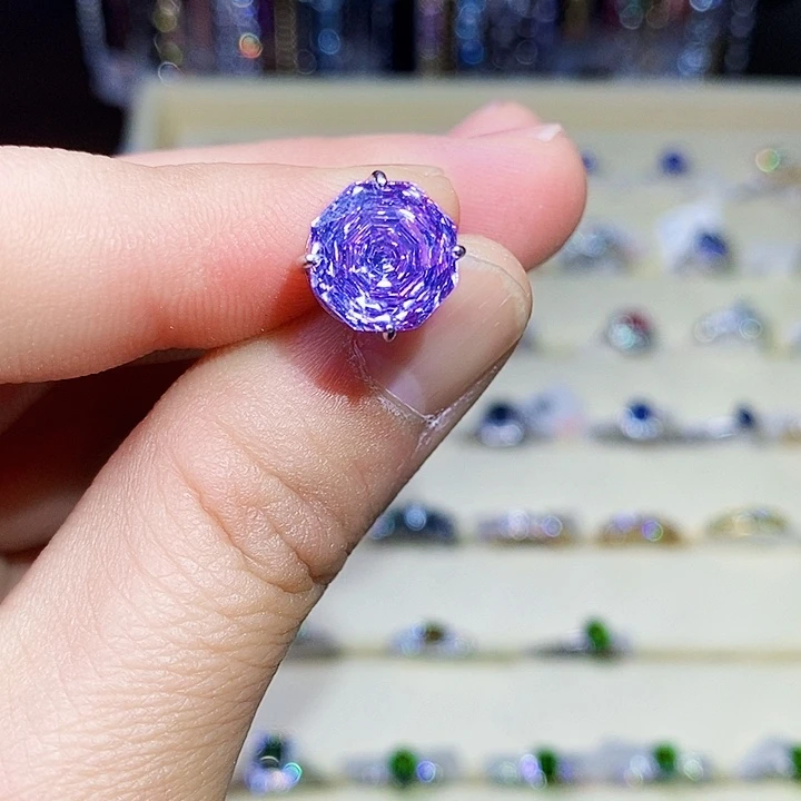 锂辉石戒指银S925镶嵌11111