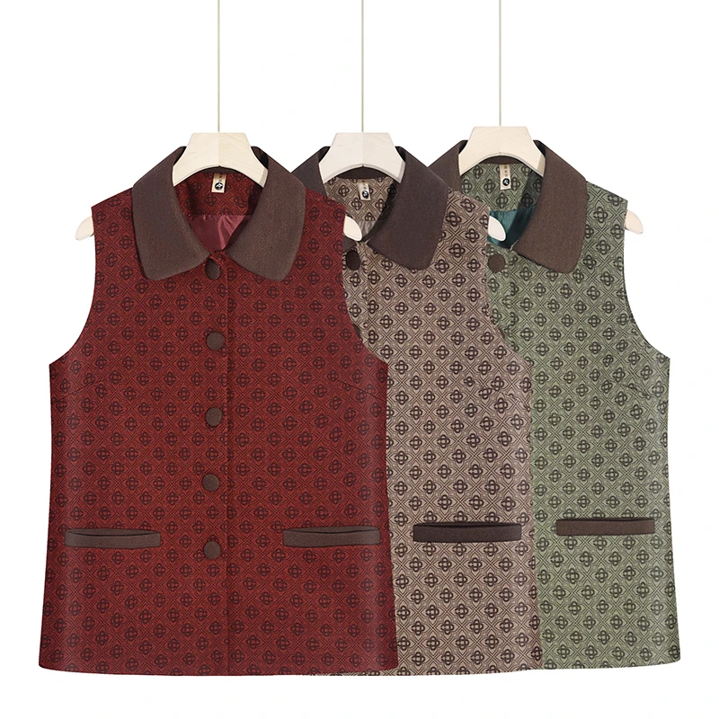 中老年妈妈女装春秋季马甲上衣2025新款奶奶春装秋款马夹老人衣服