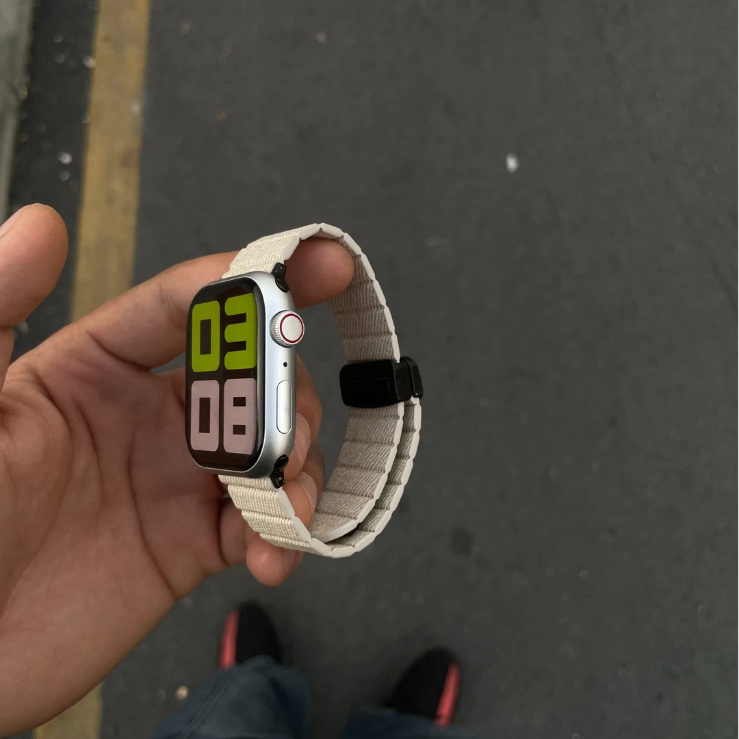 牛仔超纤波纹磁吸表带适用于苹果Apple Watch