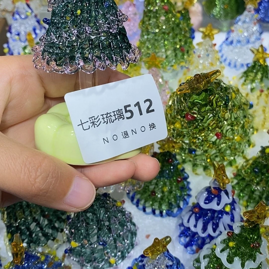 拙***n颈饰玻璃512绿粉带绿底座