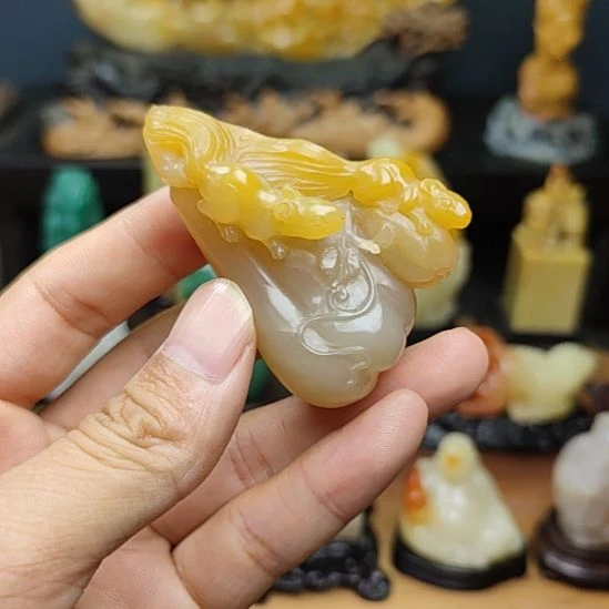 印石寿山石手把件手把件