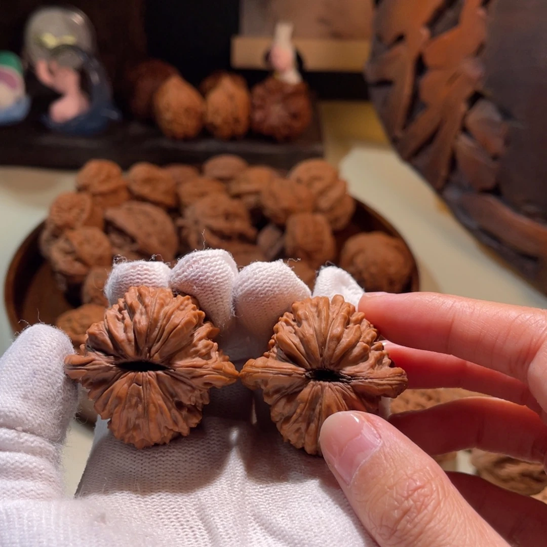 文玩核桃把件41四座楼全品老果