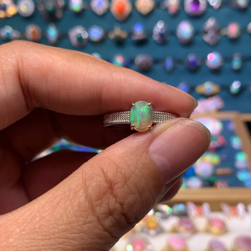 【闪购商品】欧泊银S925镶嵌戒指款式