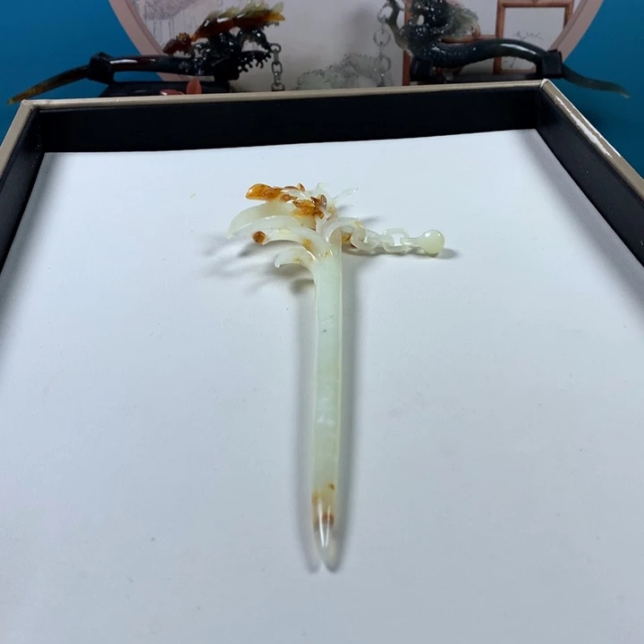 蛇纹石玉发簪未镶嵌乐**妈