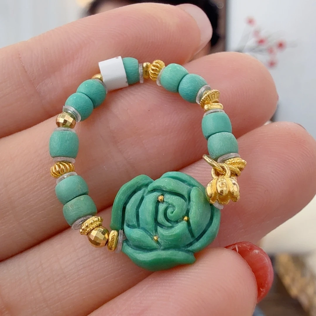 绿松石18K金镶嵌珠宝奇石