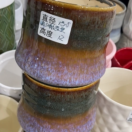 多肉绿植陶瓷花盆9.9包邮，有孔