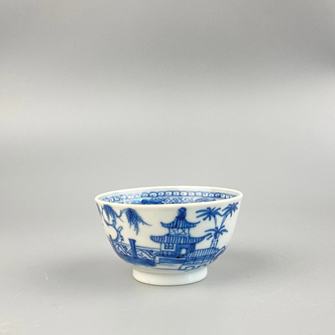 清乾隆青花山水纹杯【古董拍卖】Y225Y20207021