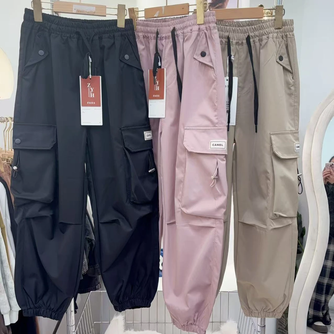 SNBB  2025春季儿童新款潮流口袋贴标字母工装裤    ZY20