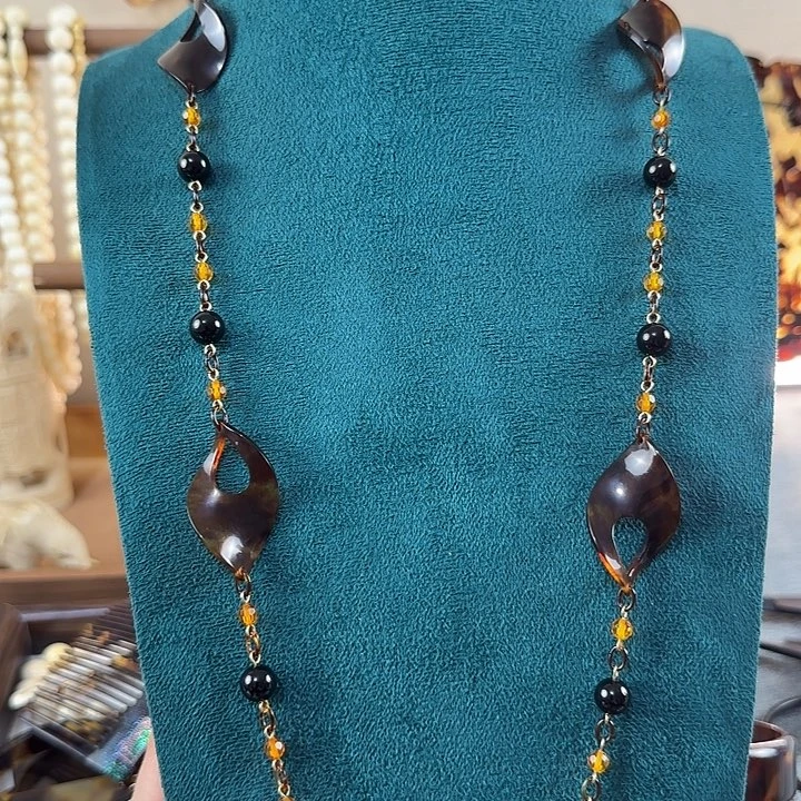 琉璃纯铜合金毛衣链